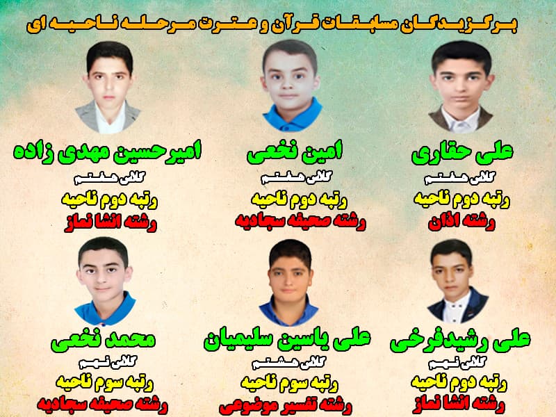 برگزیدگان مسابقات فرهنگی و هنری 